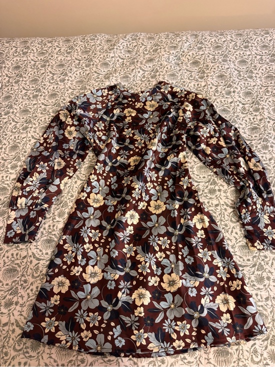 Future Collective Dresses & Skirts - Future Collective Women's Floral Long-Sleeve Mini Dress in Brown